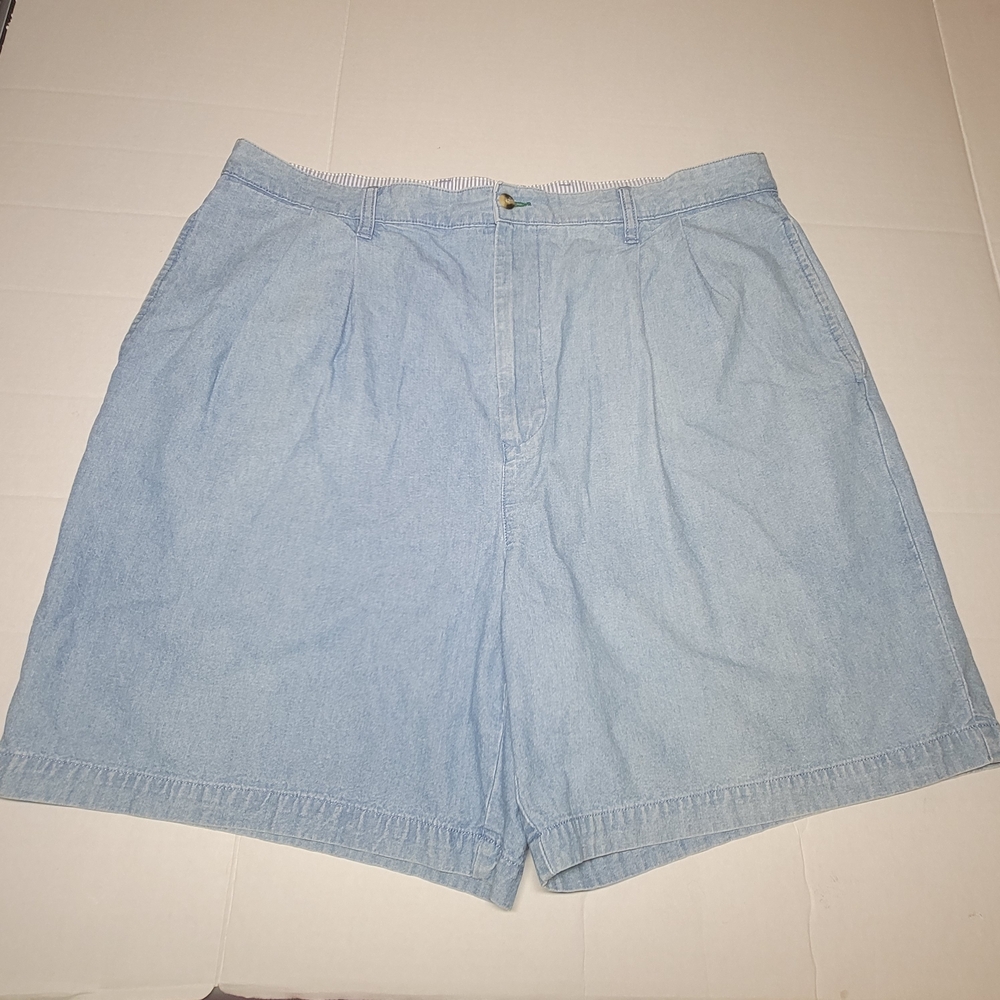 Tommy Hilfiger 90s Light Blue Denim‎ Shorts Pleated Size 40